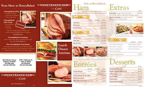 honeybaked ham bakersfield|HoneyBaked Ham menu